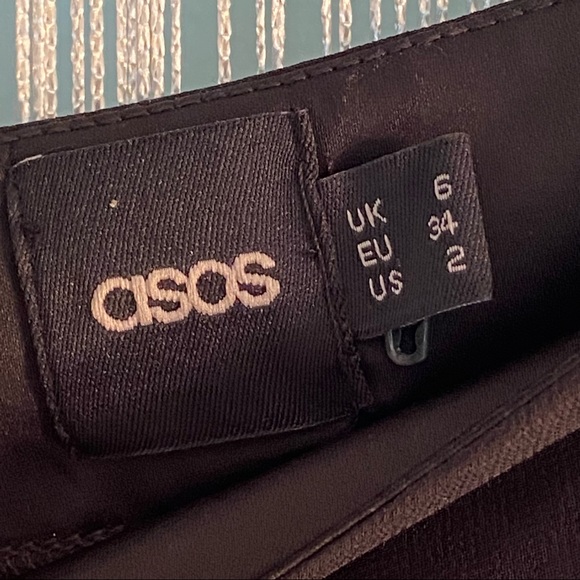 ASOS Black Chiffon High Slit Skirt Size 2 - Picture 6 of 16